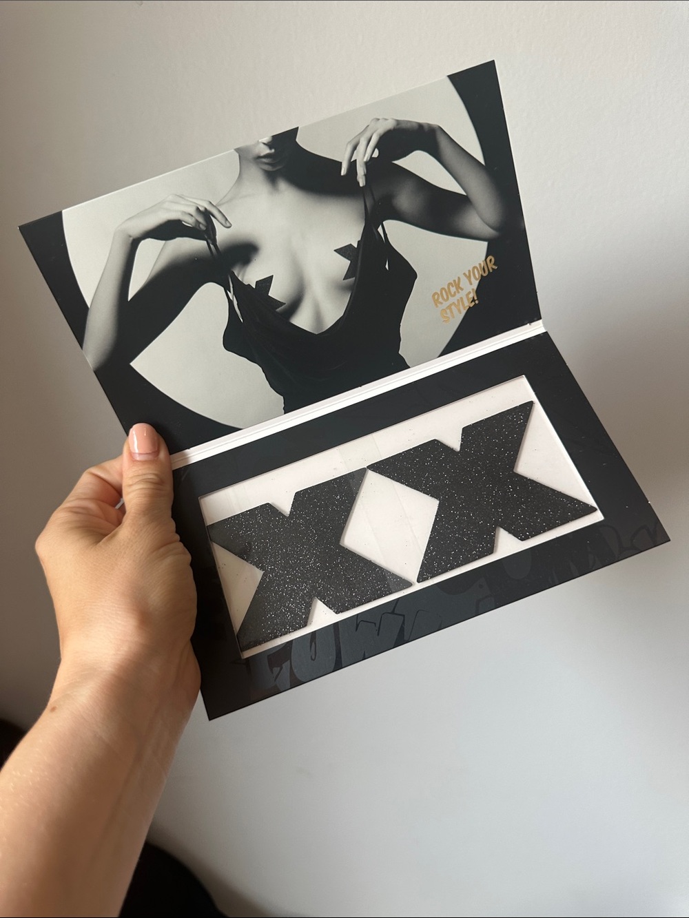 Black Glitter 'XX' Nipple Covers - Women Accessories